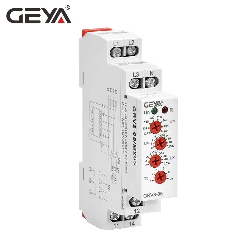GEYA GRV8-05 Voltage Protection Relay with Phase Sequence Phase Failure Asymmetry Delay Time FunctionAC220V-460V