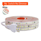 AC 220V 2835 LED Strip Light Waterproof IP67 120 LEDs Flexible Tape Lamp with IC Home Lighting White 0.5m 1m 2m 5m 10m 20m 50m