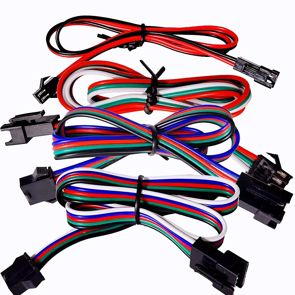 2Pin 3Pin 4Pin 5Pin Male and Female Extension Cable 0.5m 1m 2m JST Wire Plug Connector Cable for WS2811 WS2812 RGB LED Light Str