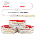 AC 220V LED Strip Waterproof 240Leds/M 3000K 4000K 6000K Home Decor Self Adhesive Tape Chain Light Flexible Ribbon Strip