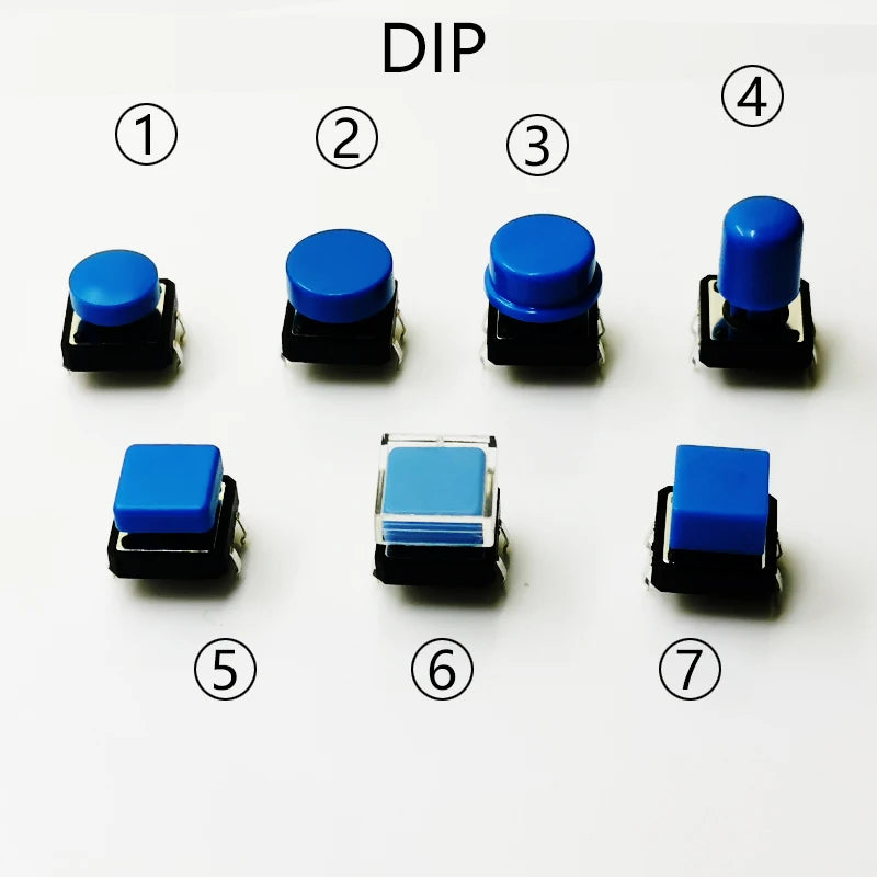 10 Sets Momentary Tactile Button 4PIN SMT/DIP 12X12mm H=9.8/9/16.8mm With Cap Tact Switch Push Button Switch Micro Key Button