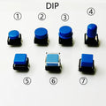 10 Sets Momentary Tactile Button 4PIN SMT/DIP 12X12mm H=9.8/9/16.8mm With Cap Tact Switch Push Button Switch Micro Key Button