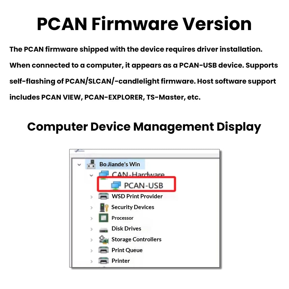 USB to CAN Bus Converter Adapter PCAN Firmware Version Usb To Can Communicate Analyzer for Industrial Network Test Development