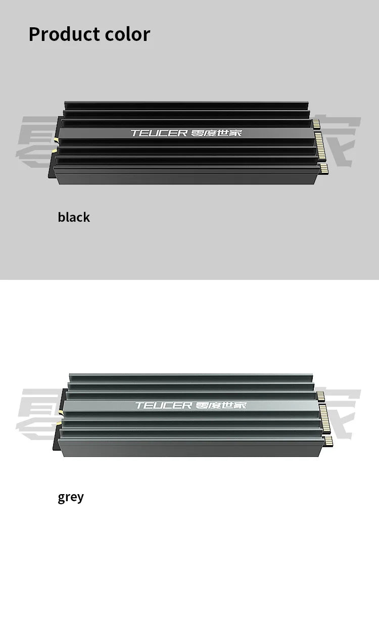 TEUCER SSD Heatsink M.2 NVME Solid State Disk Drive PC Radiator with Thermal Silicone pad for Desktop PC M.2 NVME PS5 Heatsink