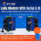 PUSR RS485/232 to LoRa Converter Point to Modbus TCP/RTU Gateway 8KM Data Transfer SX1262 DI+DO IO LoRa Wireless Modem USR-LG207