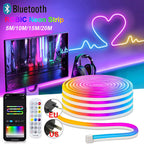 Dc24V Rgbic Neon Led Strip 5M 10M 15M 20M Rgb Ic Neon Rope Light With Bluetooth App And Remote Control For Diy Neon Gaming Tape