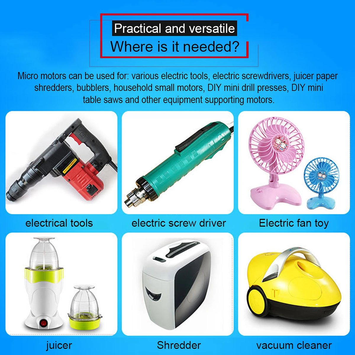 775/795/895 DC Motor 12/24V 3000-15000RPM High Speed Large Torque Motor Tools for Small Drill / Micro Machine with Ball Bearing