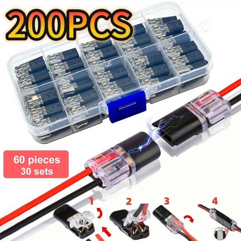 Premium Automotive Wire Connector Detachable Plug, No-Strip Quick Connect, Reliable Durable for Universal Electrical Connections