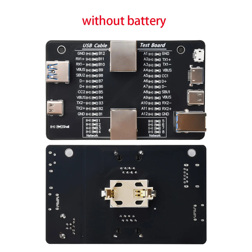 Multifunctional Data Cable Tester USB3.0/3.1/3.2 Type-C 24Pin Cable Detector Support Lightning Micro RJ45 Type-B Cable Test Tool