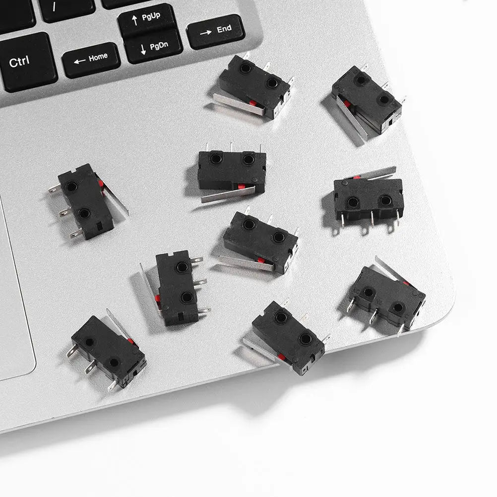 12Pcs Micro Limit Switch Straight Lever Precision Compact Mechanical Electronic Equipment Industrial Automation Small Push