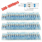 500/1000PCS Waterproof Solder Seal Sleeve Splice Terminal Tinned Copper Heat Shrink Electrical Wire Butt Connector AWG16-14 Blue