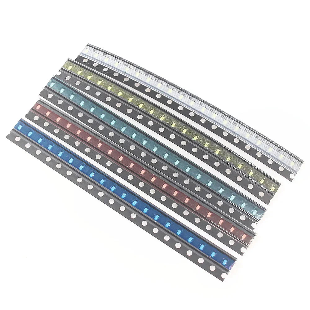 5 Colors SMD LED Light Emitting Diode Assortment Kit - 100pcs 0603/0805/1206/1210/5050/5730 Miniature LED Diodes