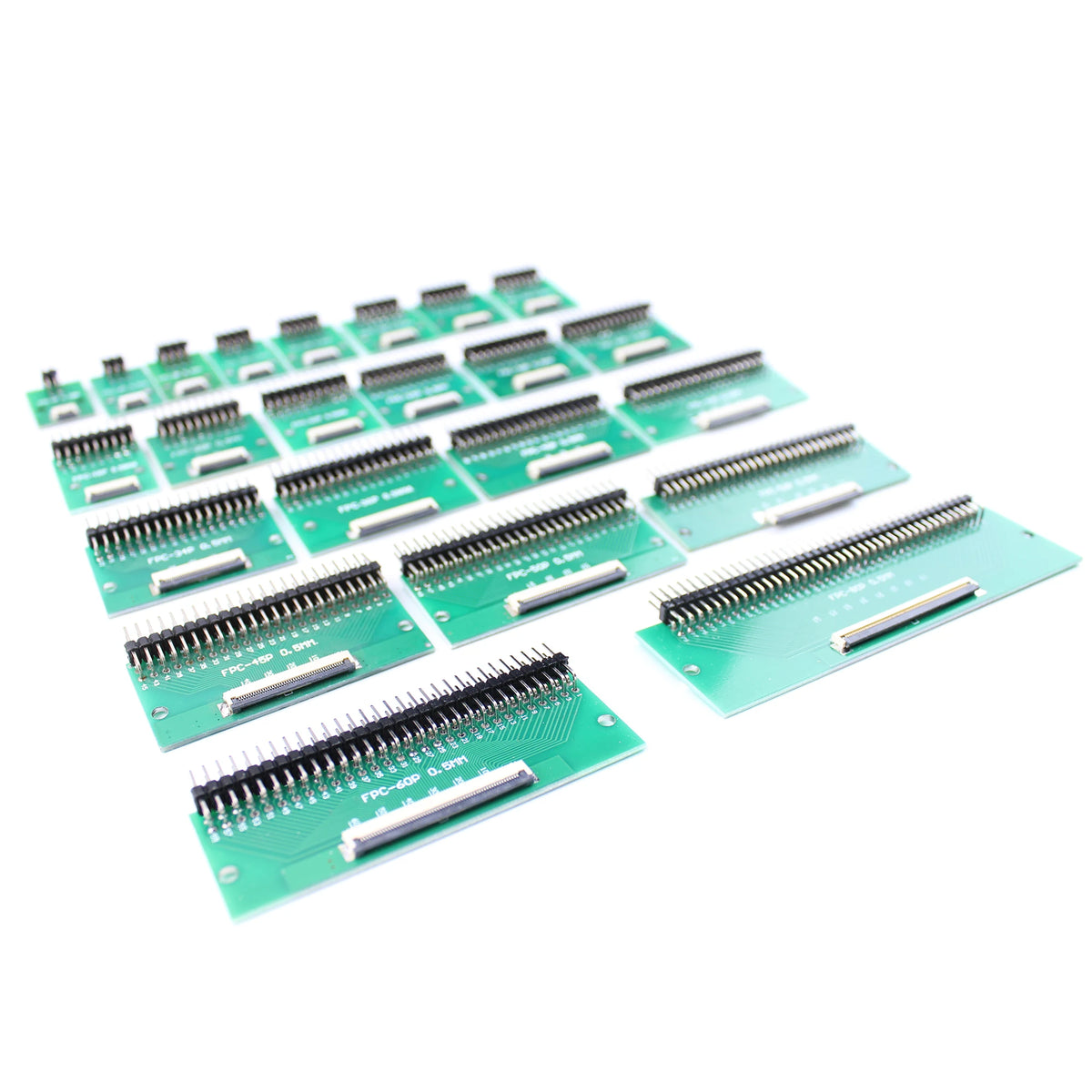 1pcs 4P-- 50P 0.5mm Pitch Connector SMT Adapter to 2.54mm 1.00 Inch Hole FPC FFC Cable Welded Board + Double Row Straight Pin