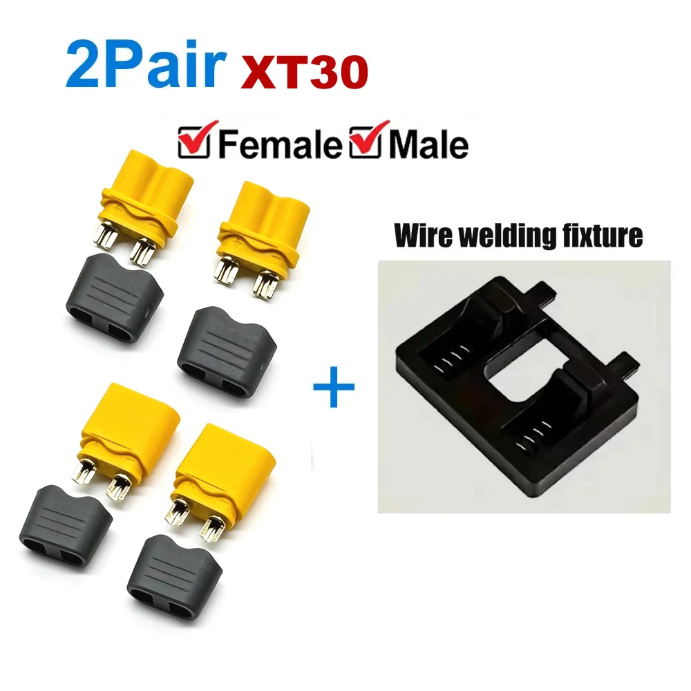 XT30 Connector Plug with Sheath Housing Male/Female XT30 Plugs and Welding Fixtures For RC Lipo Battery Cars Drones Airplane