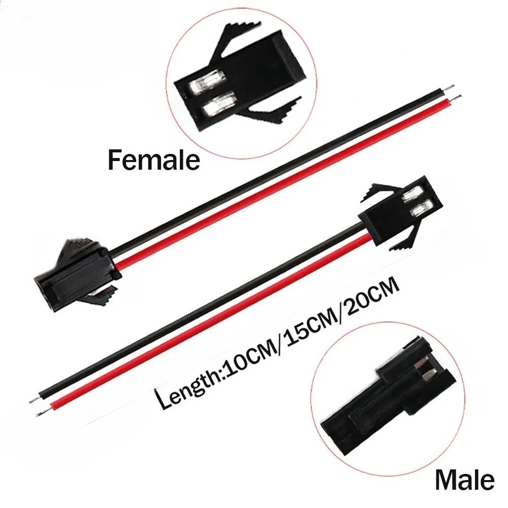 10pcs SM2.54  2/34/5/6Pin Male Female Plug Socket Wire Cable Connector LED Strip DC Power Cable Lenght 10/15/20/30cm 22AWG