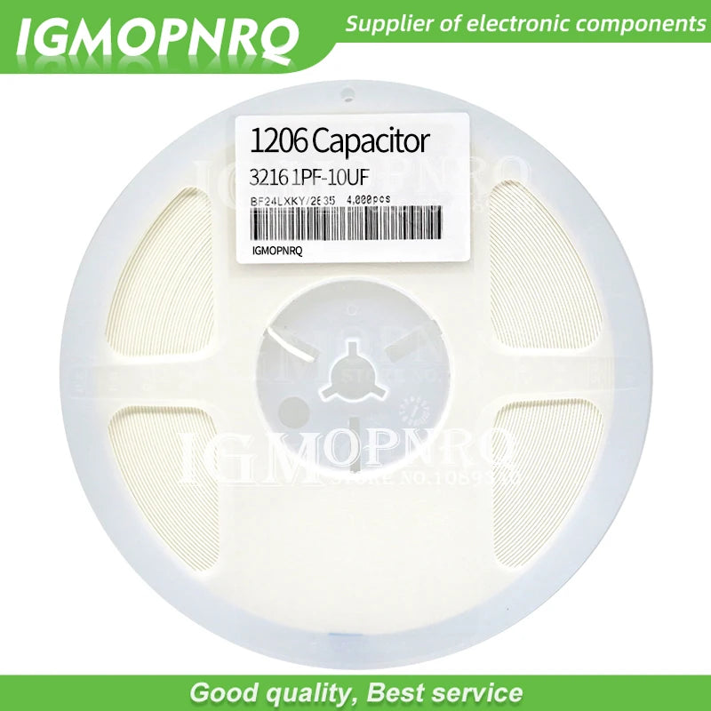 1reel 1206 50V SMD Thick Film hjxrhgal Chip Multilayer Ceramic Capacitor 0.5pF-100uF 10NF 100NF 1UF 2.2UF 4.7UF 10UF 1PF