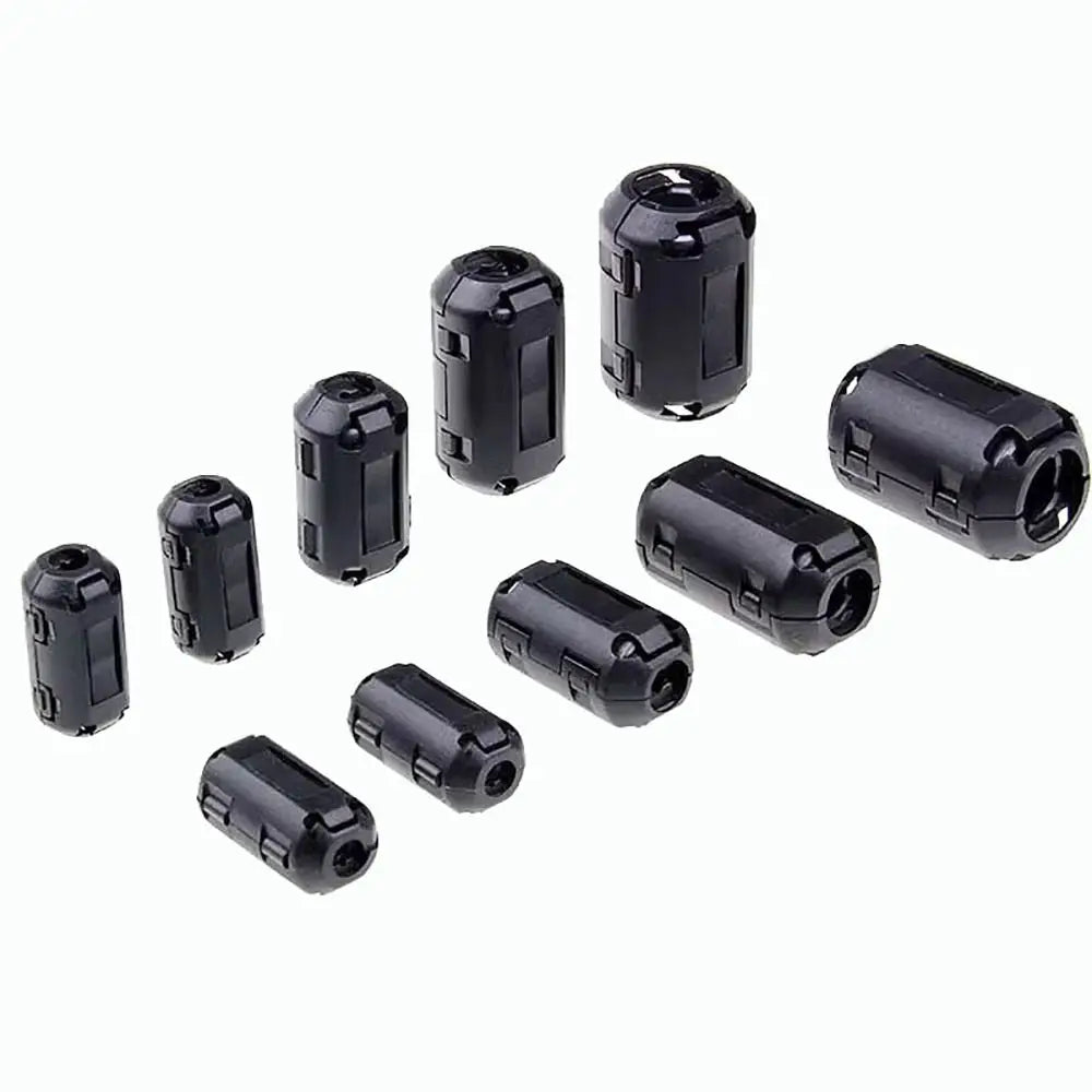 1Pcs EMI RFI Choke Clip Degaussing Filter Ferrite Core Snap-on Anti-interference Magnetic Ring 3.5/5/7/9/13/15mm Removable