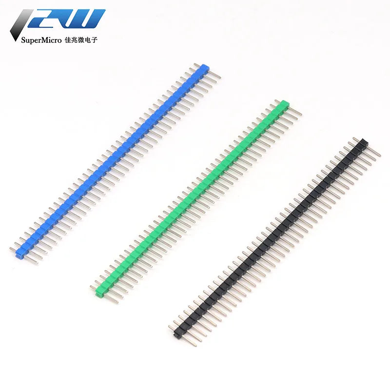 10PCS 1X40Pin Breakable Pin Header 2.54mm Single Row Male Header Connector PCB Pin Strip for Arduino Yellow/Green/White/Black