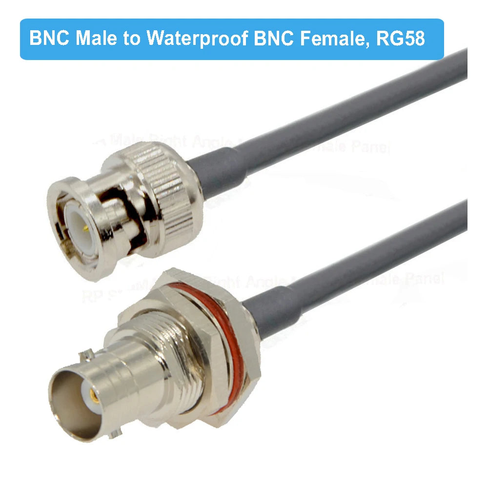 BNC Male to BNC Female Jack RF Adapter Pigtail RG58 Cable 50 Ohm RF Coaxial CCTV Camera Extension Cord RF Coax Jumper