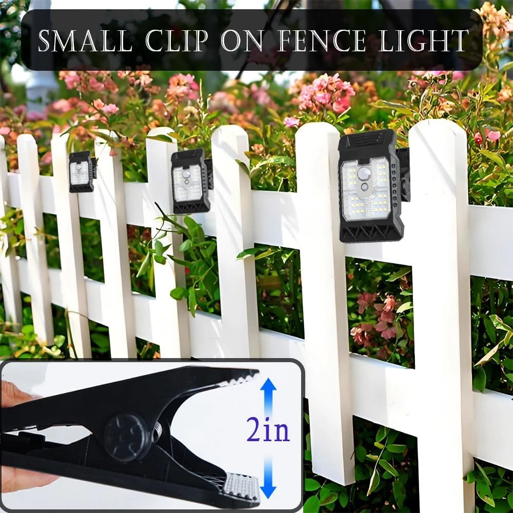 LED Solar Clip Light Portable Waterproof Body Sensor Solar Lamp Outdoor Courtyard Garden Lamp Patio Home Camping Wall Lights