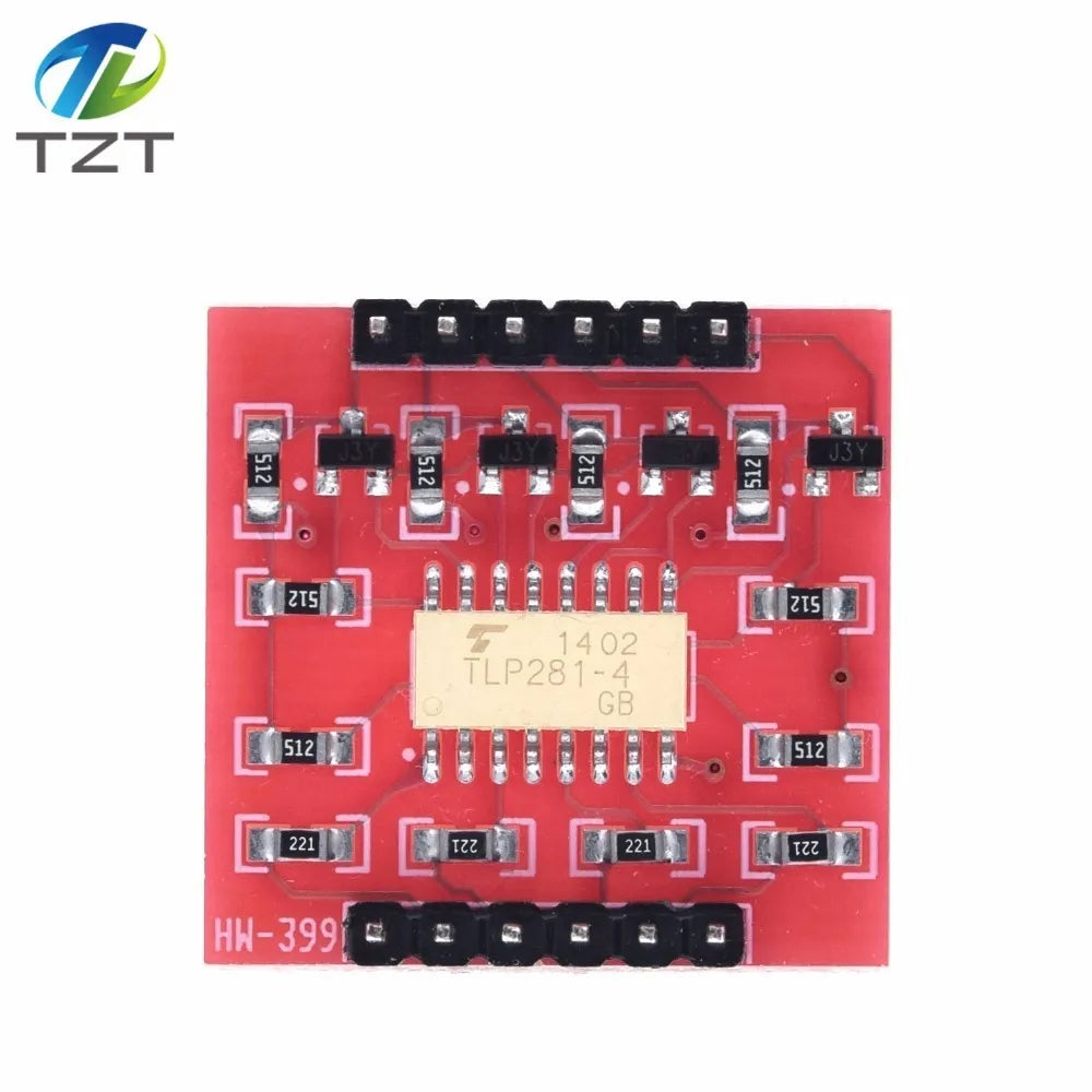 TZT TLP281 4 CH 4-Channel Opto-isolator IC Module For Arduino Expansion Board High And Low Level Optocoupler Isolation 4 Channel