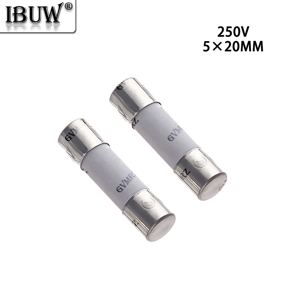 10PCS 3A 3.15A 0.1A 0.25A  4A-30A 1A 1.5A 6X30MM 5X20MM Fast Blow Ceramic Fuse 5*20mm 250V 2A 2.5A  Slow Break The Fuse Tube 