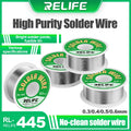RELIFE RL-445 0.3/0.4/0.5/0.6mm High Purity Solder Wire Rosin Core Tin Wire Various Electronic Soldering Welding Weights 25g