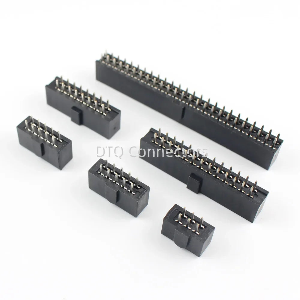10pcs 2.54mm Pitch Female Header Strip 6/10/14/16/20/26/34/40/50 Pin Dual Straight DIP Polarizing Key Connector 6P 10P 40P 50P