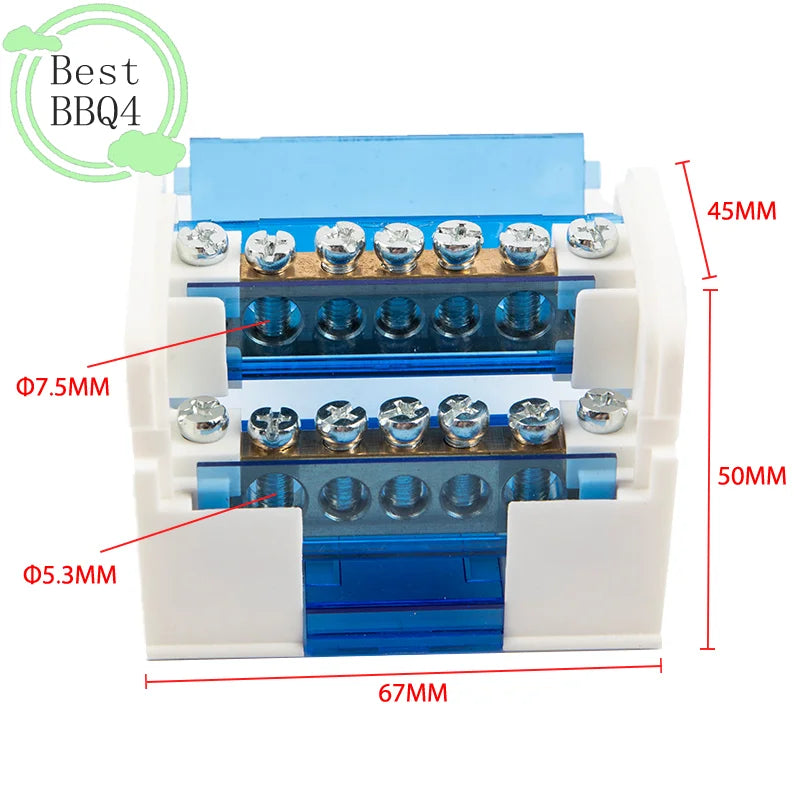 (BBQ4)Din Rail Terminal Block WKH207 Power Distribution Box Modular Connection Block