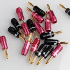 HiFi Audio 4mm 24K Gold Plated Banana Plug 4/8/10 Pcs for Home Theater Amplifier & DIY Speaker Setup