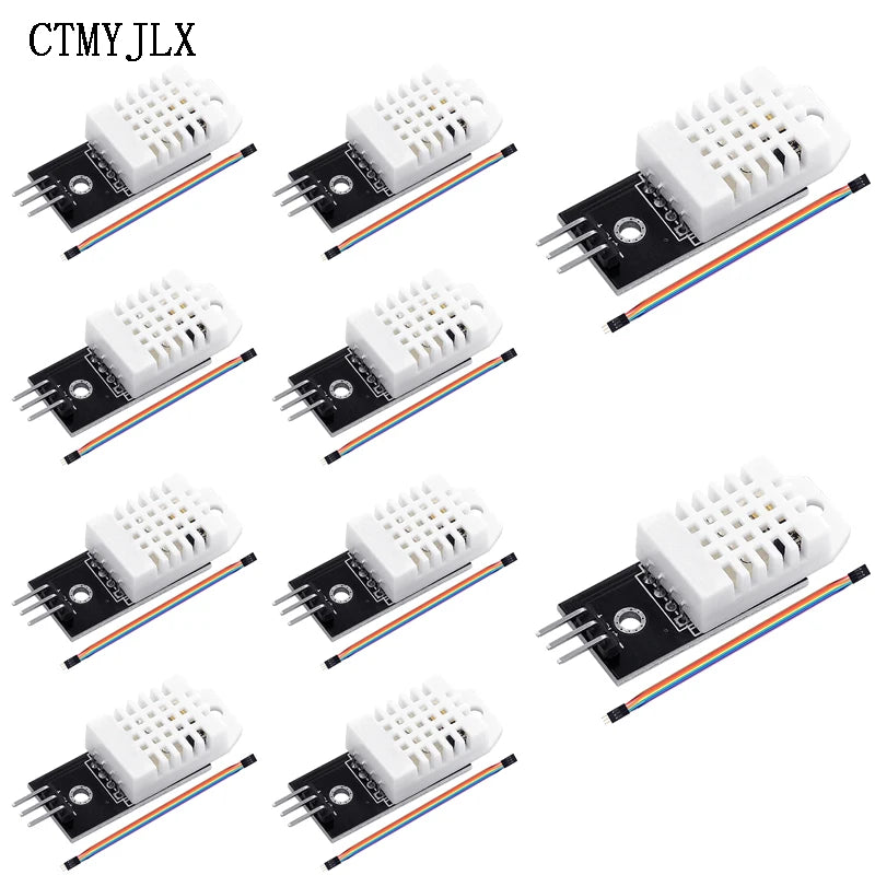 10pcs DHT22 Digital Temperature and Humidity Sensor DHT22 AM2302 Module+PCB With Cable For Arduino Sensors Board DIY Kit