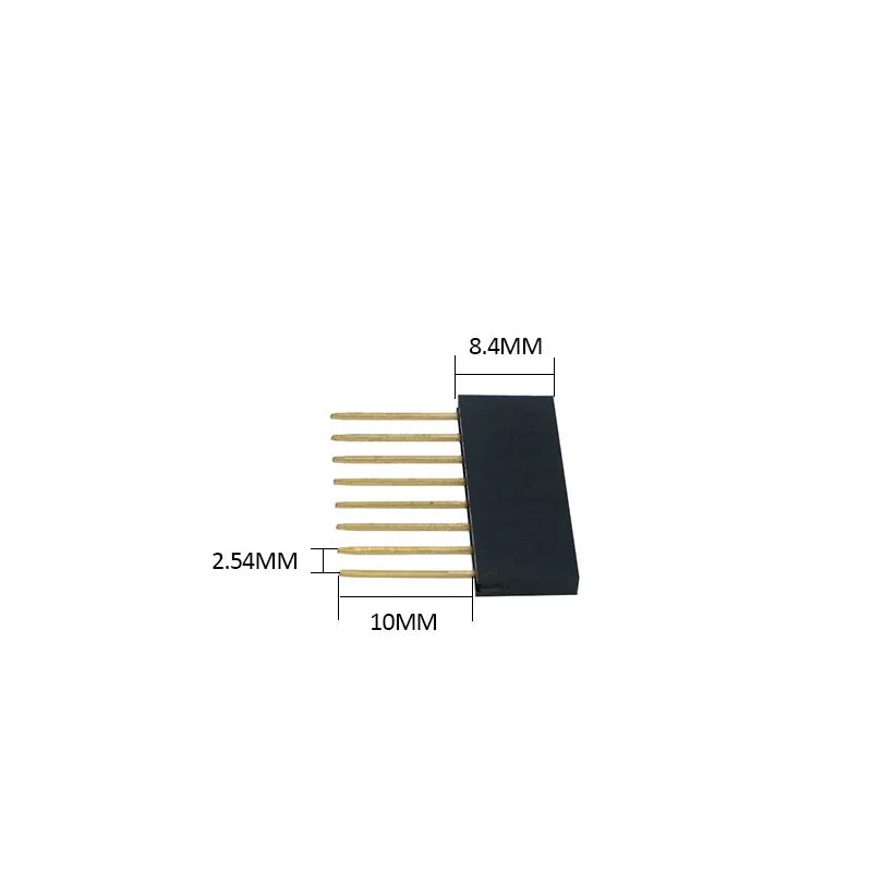 10PCS 2.54mm Single Row Pin 10MM PC104 Long Female Pin Header Socket Strip Stackable PCB Connector 1*6p 8p 10p For Arduino