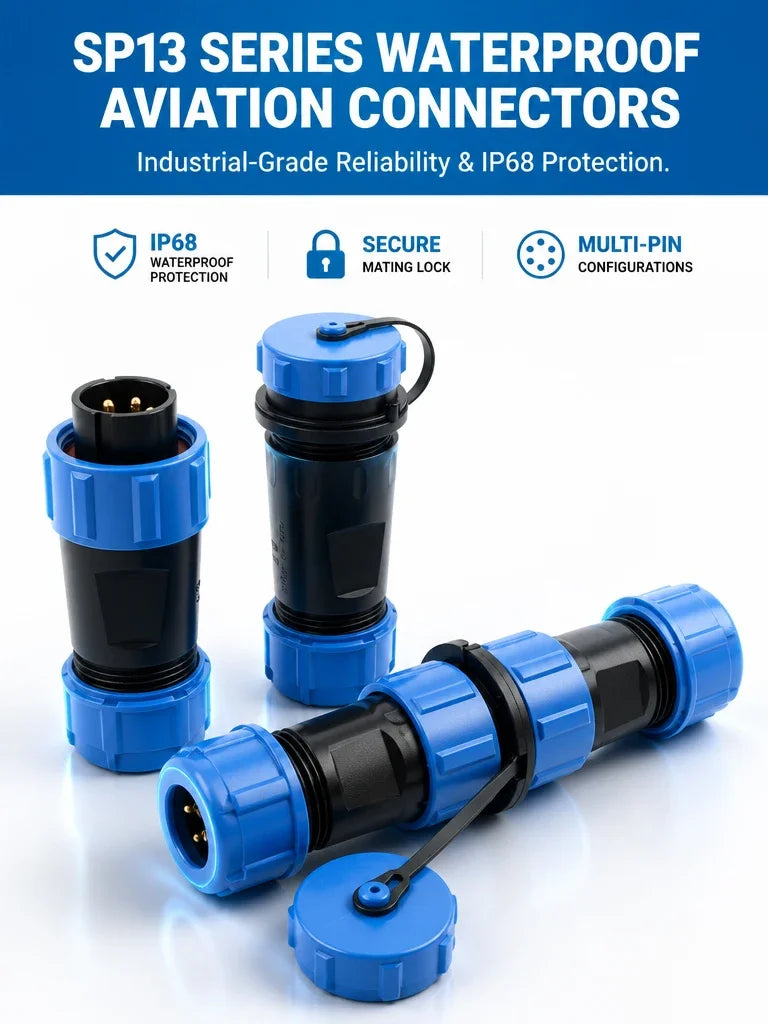 SP13 Waterproof Aviation Connector IP68 Cable to Cable In-line Plug Socket 2 3 4 5 6 7 9 Pin Circular Connector Adapter Kit