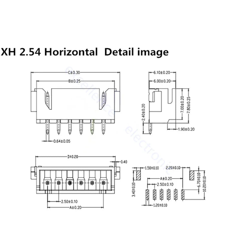 5sets GH1.25 SH1.0 JST1.25 PH2.0 XH2.54 SH/JST/ZH/PH/XH Horizontal / Vertical SMD Pin Header + Housing + Terminal Set 2.54mm