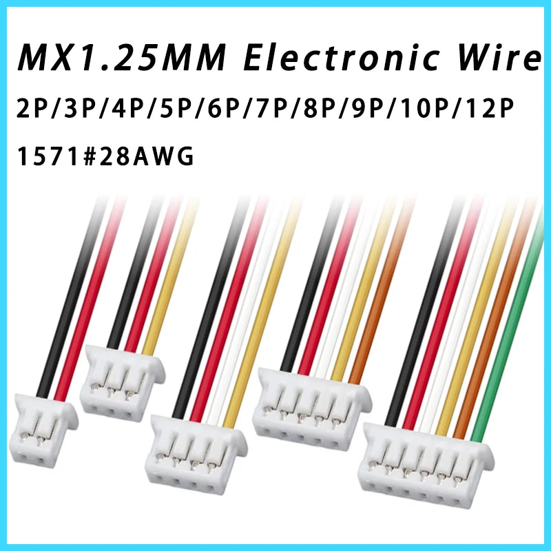 10PCS SH1.0 MX1.25 ZH1.5 PH2.0 XH2.54 Electronic Wire Cable Connector 2/3/4/5/6/7/8/9/10/12 Pin Plug 10CM/20cm/30CM Wire Length