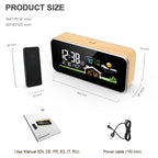 Wireless Weather Station Wooden Alarm Clock Digital Thermometer Humidity Temperature Wireless Sensor Home TimeWatch Desktop