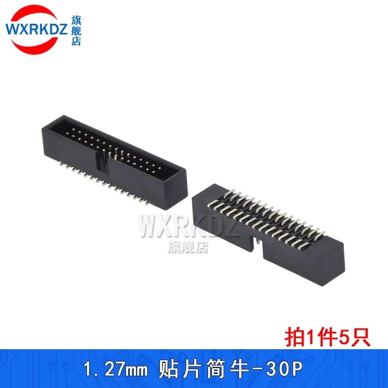 10pcs 1.27mm Pitch 6 8 10 14 16 20 26 30 34 40 50 60 Pin SMT SMD Male Shrouded Box Header IDC Connector