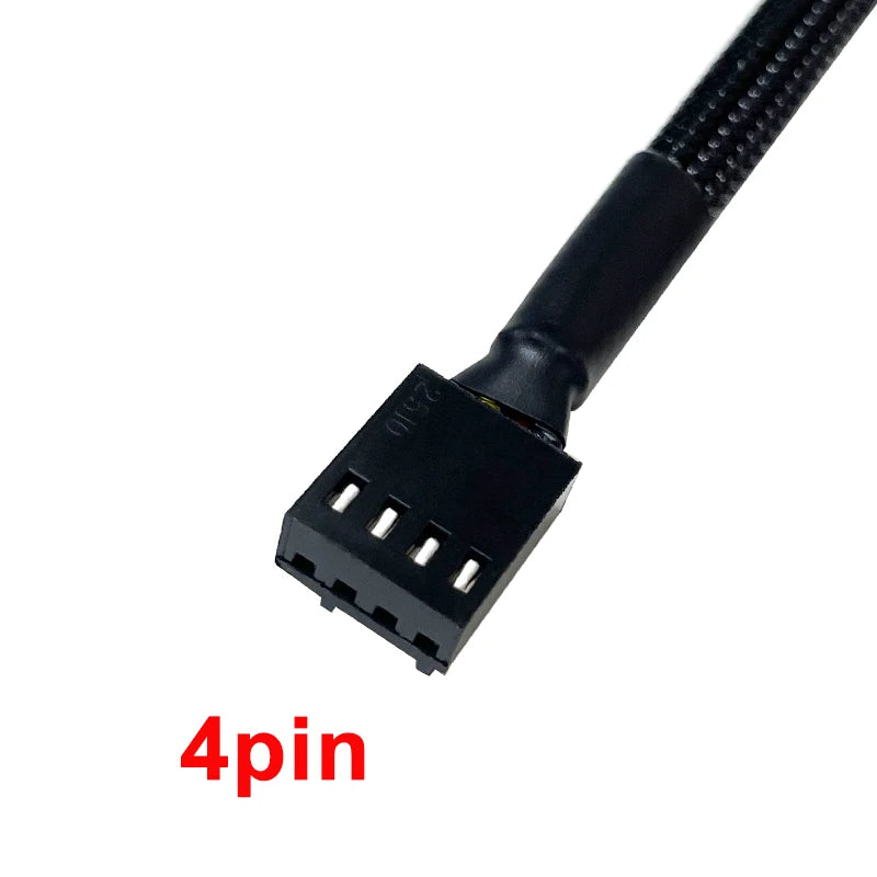 1Pcs PWM Fan Splitter 4pin Adapter Cable 1 To 4/3/2/1 Ways PWM Fan Splitter Extension Power Cable Connector Y Splitter Black