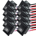 1/5/10/20pcs Motorcycle Mini Round Rocker Switch 12 Volt on/Off Toggle Switch 15cm Pre-Wired Auto Marine Electrical Switch