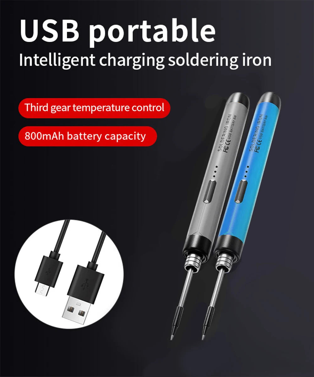 Multifunctional USB Digital Electric Soldering Iron Set Kit Intelligent 300-450℃ Temperature Adjustable Solder Iron Welding Tool