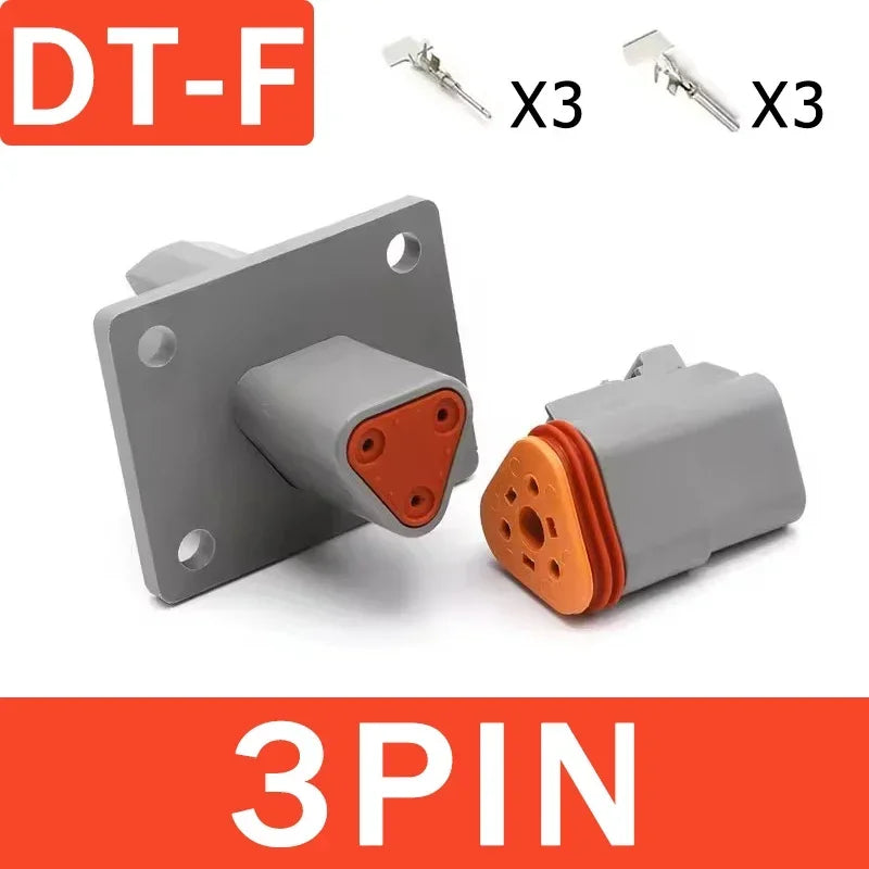 Deutsch DT Industrial DT04-8P-L012 Flange Mount Connector IP68 | 22-16AWG for Heavy Duty Truck & Bus Electrical Systems