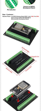 ESP32 ESP8266 Development Board Breakout Board GPIO 1 into 2 Compatible with 38 Pins ESP32S ESP32 Development Board