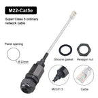 Waterproof RJ45 Network Connector M16/20/22 Cat5e Shield Gigabit Ethernet Line RJ45 DC Crystal Head Outdoor IP68 AP Junction Box