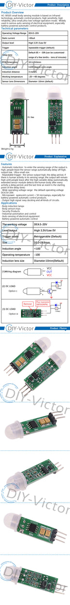 HC-SR505 Mini Infrared PIR Motion Sensor Precise Infrared Detector Module For Arduino Body Sensor Switch Module Sensing Mode
