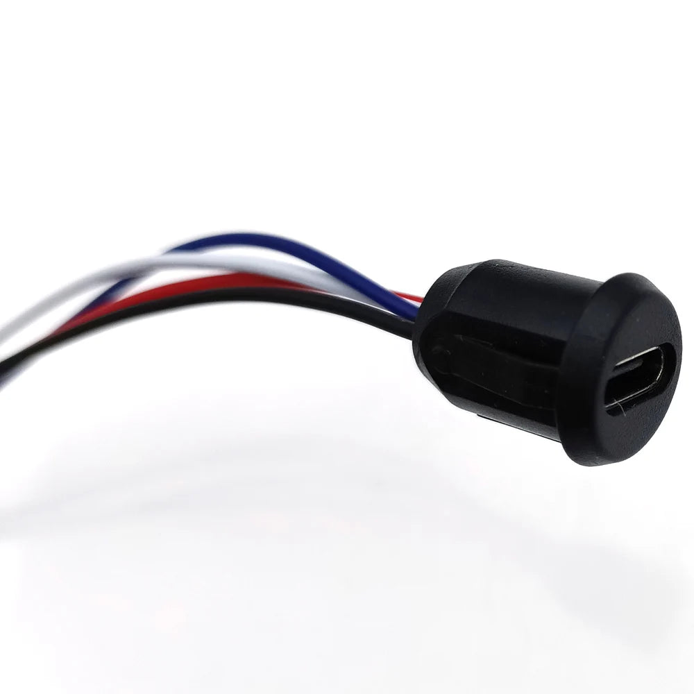 USB Type C 4 Pin Waterproof Female USB C Socket Port With Screw Hole Fast Charge Charging Interface USB Connector With Cable