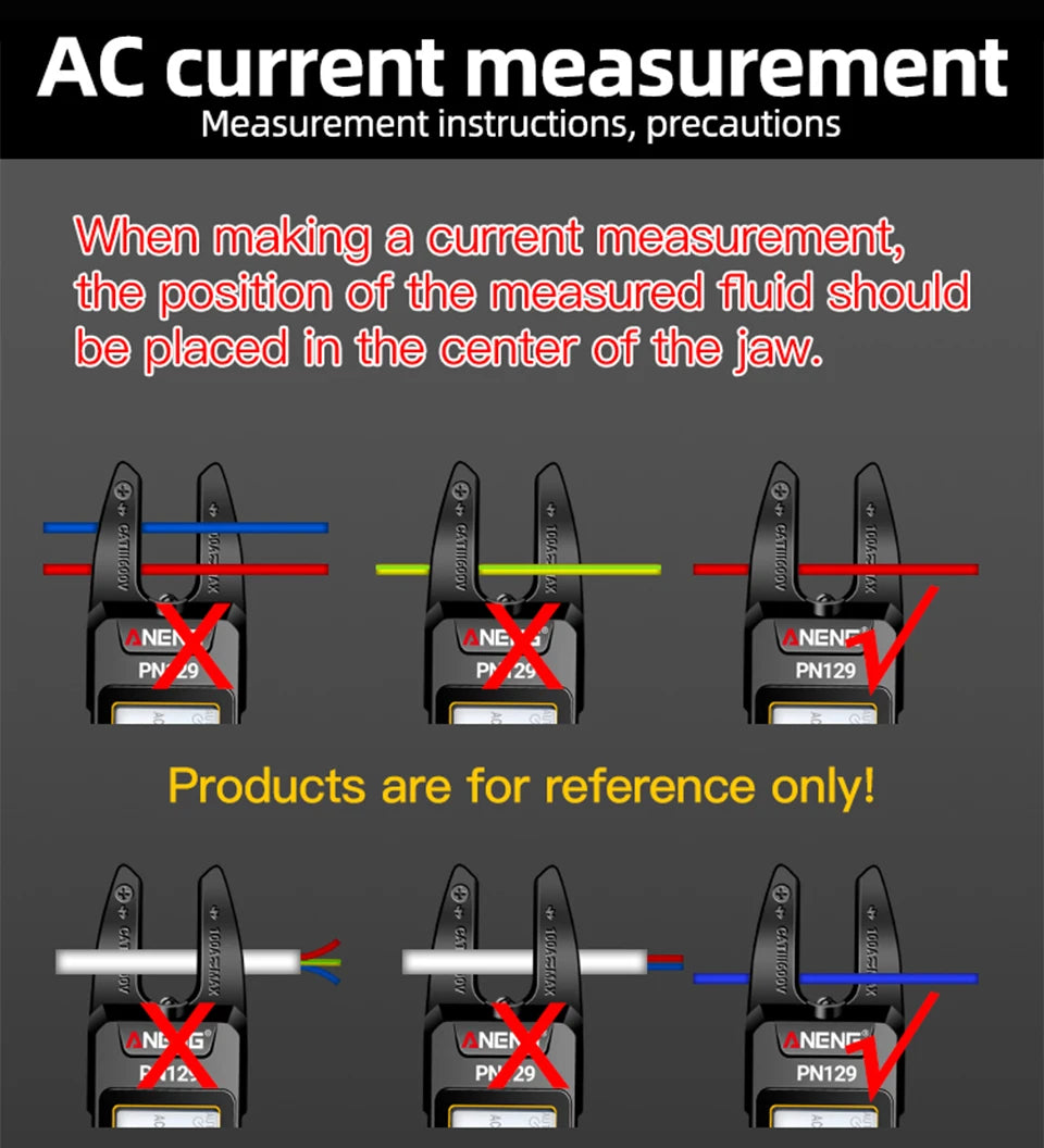 ANENG PN129 Mini Clamp on Ammeter 4000 Count Backlight Display Automatic Shutdown Data Maintenance Portable Electrician Specific