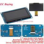 2.7 Inch OLED LCD Display Module 128x64 Drive SSD1325 SSD1327 2.7'' Screen Board 4Pin 7Pin IIC I2C SPI 8-bit Parallel Port White