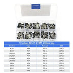 Transistor Assortment Kit TO92 PNP/NPN A1015 BC327 BC337 C1815 S8850 2N2222 2N2907 2N3904 2N3906 for Electronics DIY Repair