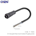 CAZN Plastic Straight Angled Male Female Circular Connectors E10 Waterproof Bayonet Connector 2-12 Pin with Unshielded PVC Wire
