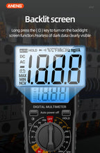 ANENG SZ06 Multimeter 2000 Diode Ohm Professional Smart Mini Multimetro Counts Digital AC/DC Voltage DC Current Tester Tools